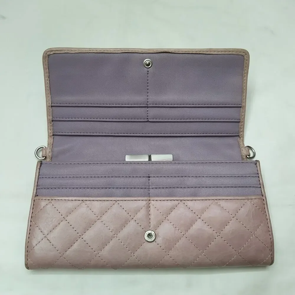 HOBO International Light Purple Leather Quilted Credit Card Bifold Wallet